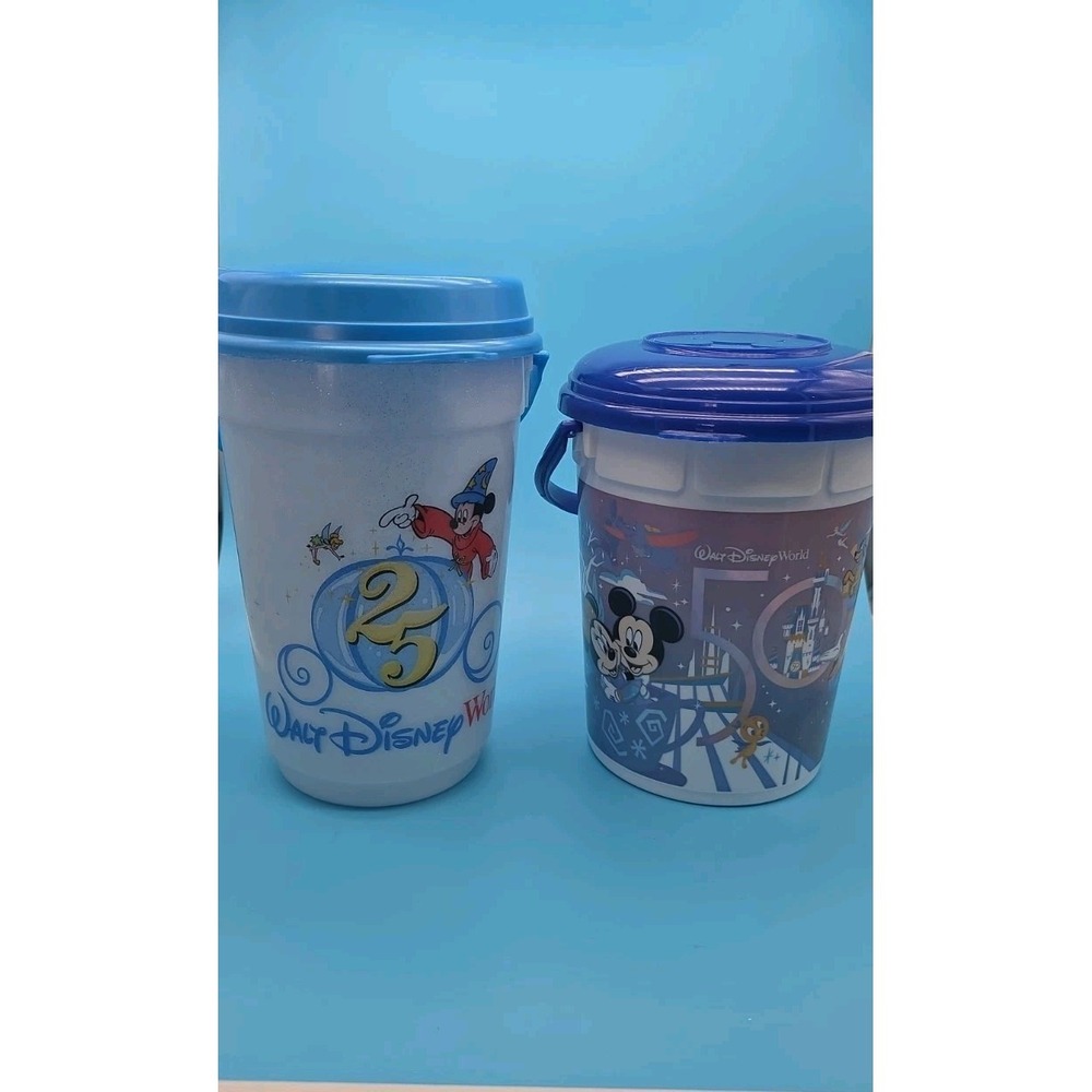 Walt Disney World 50th & 25th Anniversary Popcorn Bucket Set Of 2 Mickey